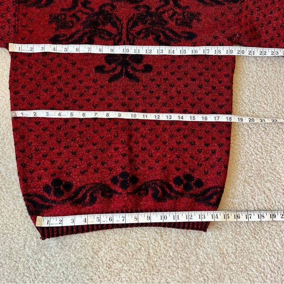 Vintage ADELE KNITWEAR Mock Neck Paisley and Heart Sweater—SZ. Large - Picture 11 of 14